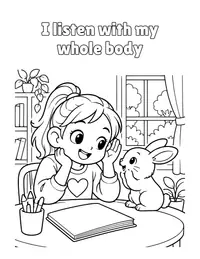 I listen with my whole body coloring page