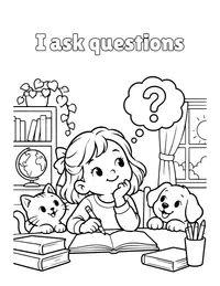 I ask questions coloring page