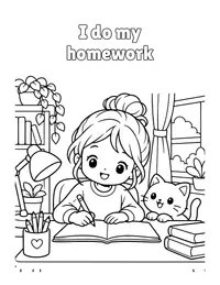 I do my homework coloring page