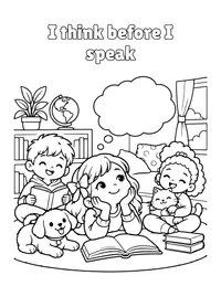 I think before I speak coloring page