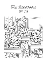 My classroom rules coloring page