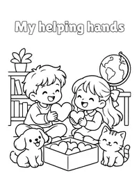 My helping hands coloring page