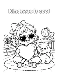 Kindness is cool coloring page