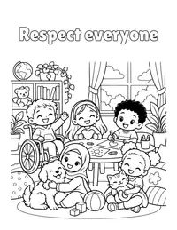 Respect everyone coloring page