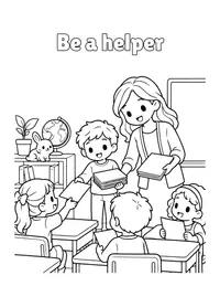 Be a helper coloring page