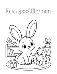 Be a good listener coloring page