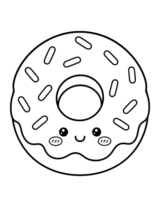 Happy Donut with Sprinkles coloring page