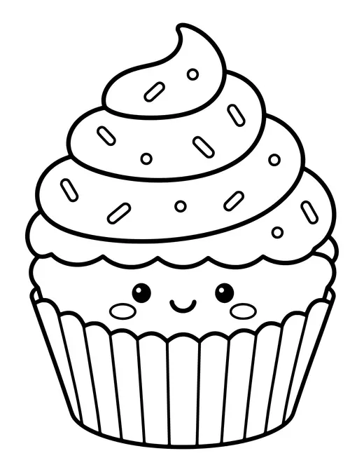 Cupcake with Frosting coloring page
