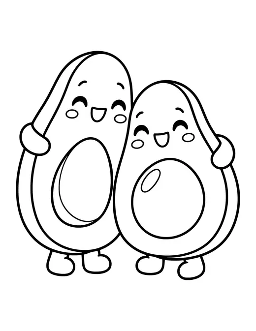 Avocado Halves coloring page