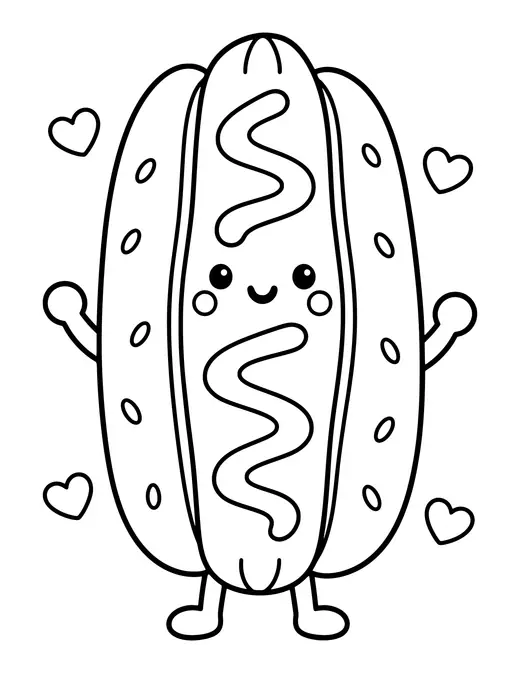 Hot Dog coloring page