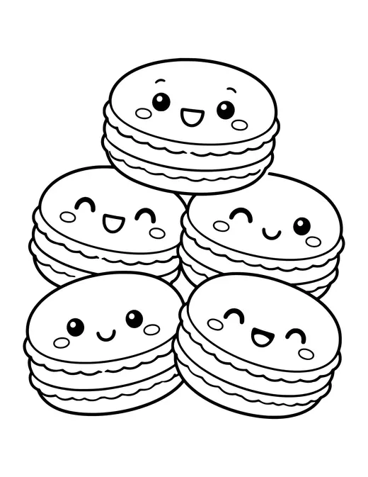 Macarons coloring page