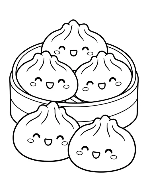 Dumplings coloring page