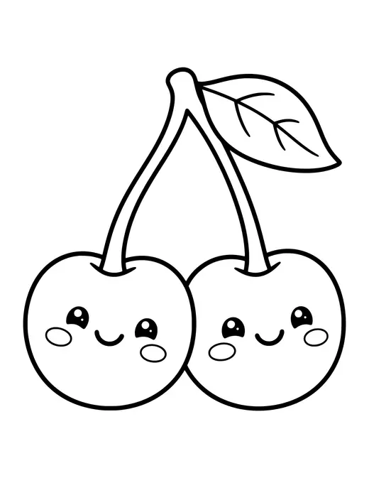Cherries coloring page