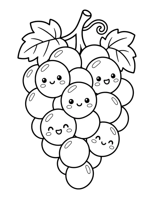Grapes Bunch coloring page