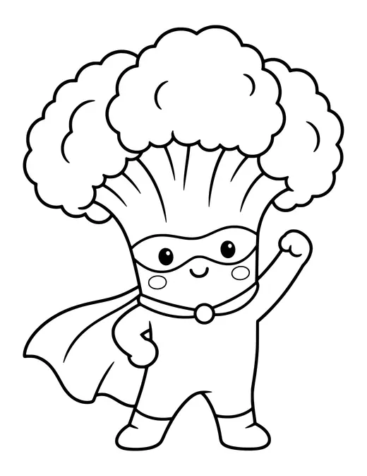 Broccoli Hero coloring page