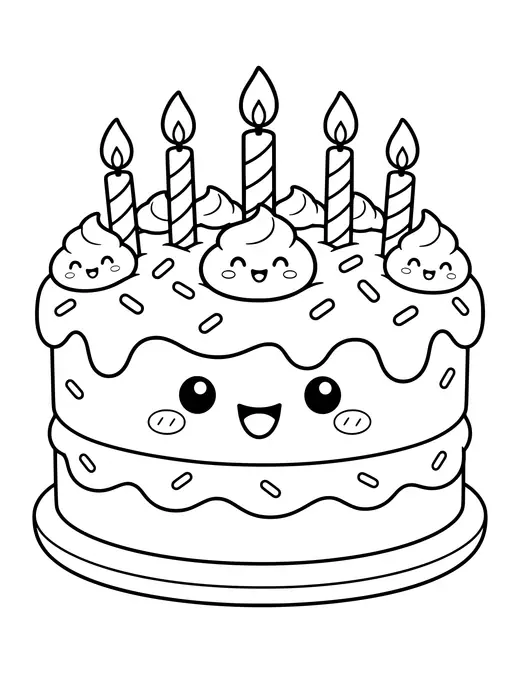 Birthday Cake coloring page