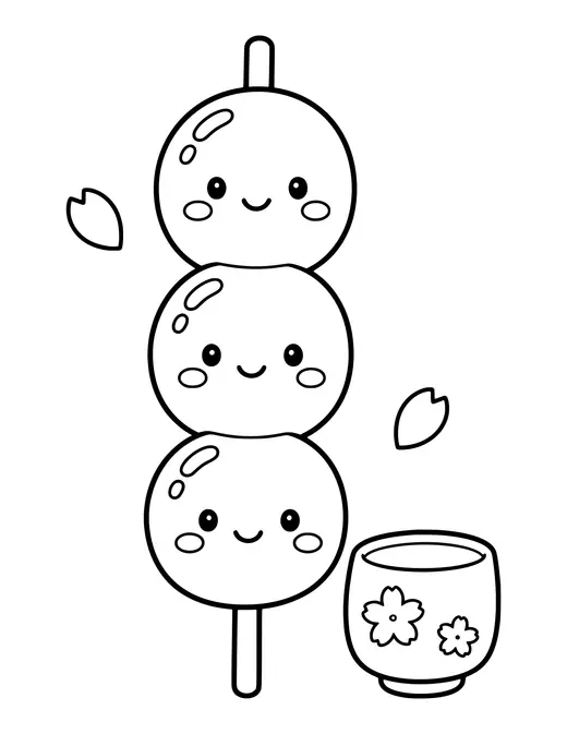 Dango coloring page