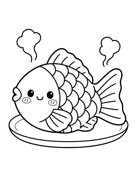 Taiyaki coloring page