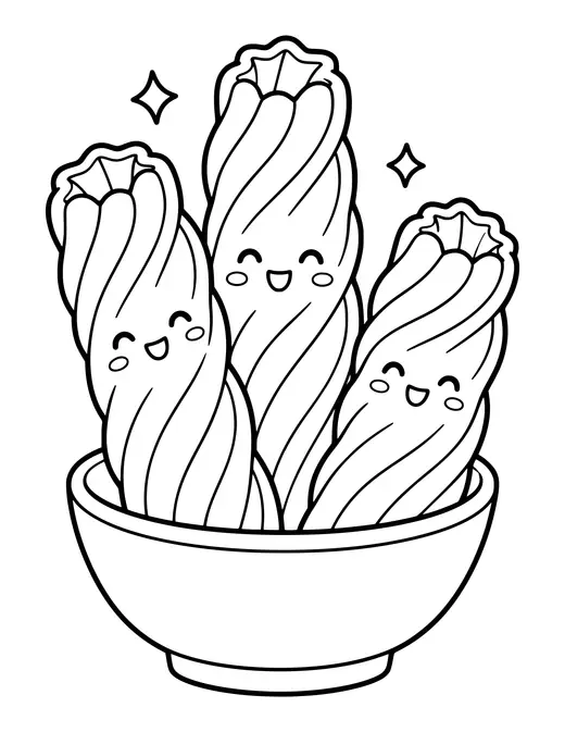 Churros coloring page