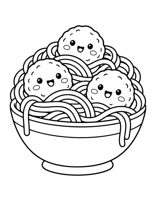 Spaghetti coloring page