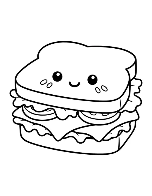 Sandwich coloring page