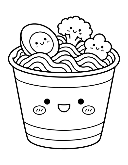 Noodle Cup coloring page