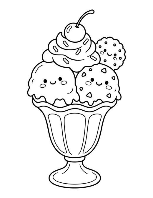 Sundae coloring page