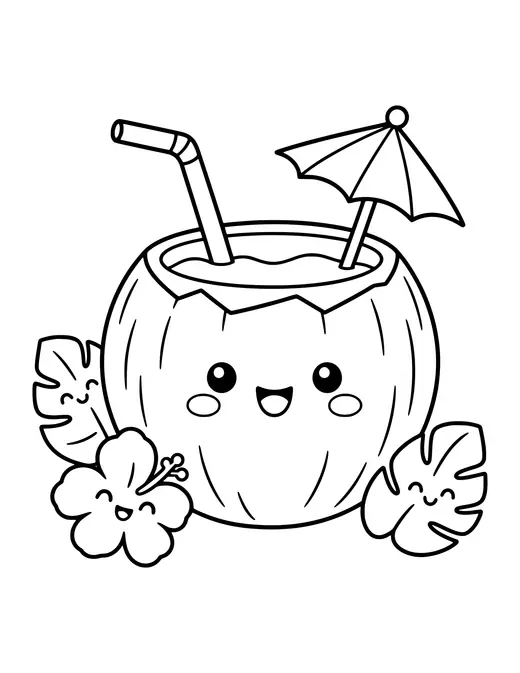 Coconut Drink coloring page