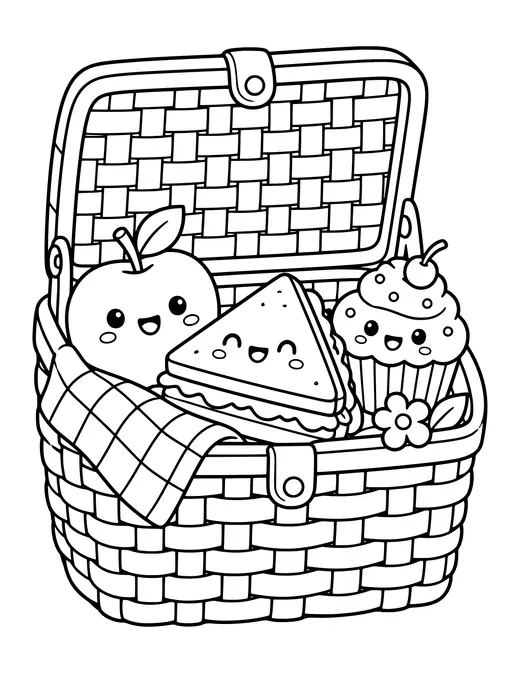 Picnic Basket coloring page