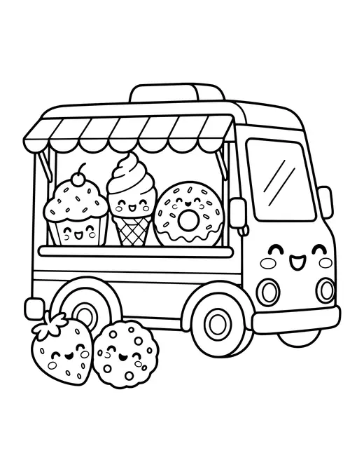 Food Truck Treats coloring page