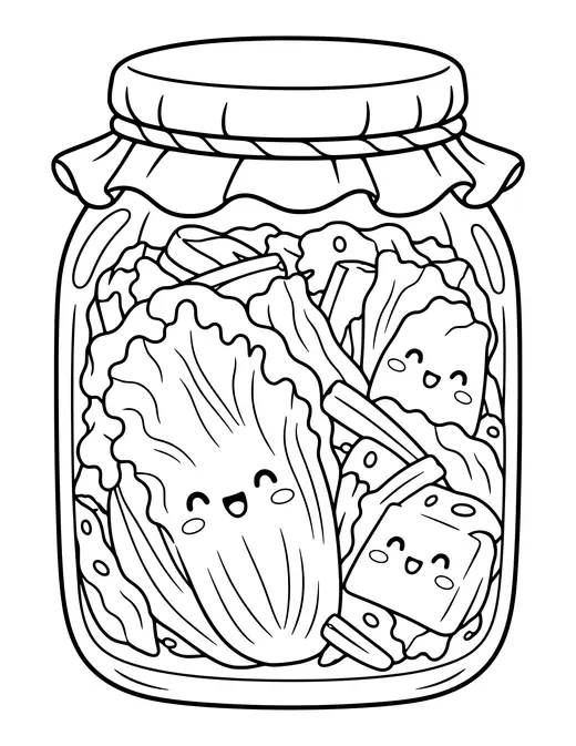 Kimchi Jar coloring page