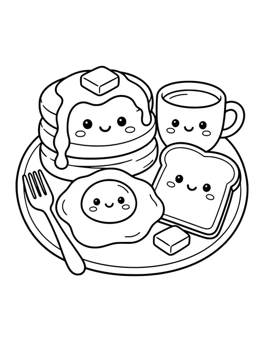 Breakfast Plate coloring page