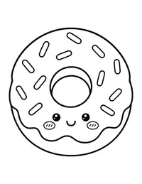 Happy Donut with Sprinkles coloring page