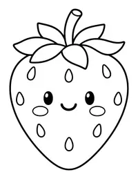 Smiling Strawberry coloring page