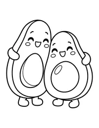Avocado Halves coloring page