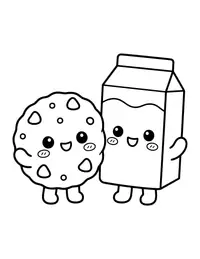 Cookie and Milk coloring page