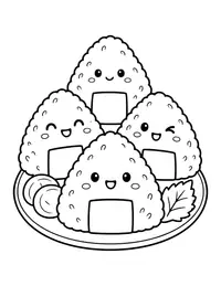 Onigiri Rice Balls coloring page