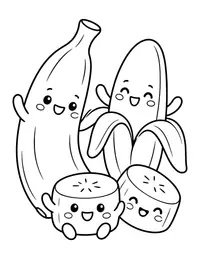 Banana Friends coloring page