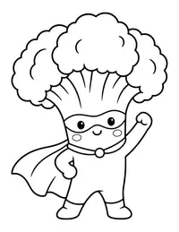 Broccoli Hero coloring page