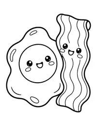 Egg and Bacon coloring page