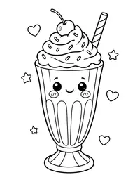 Milkshake coloring page