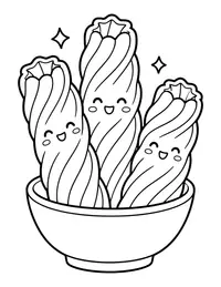 Churros coloring page