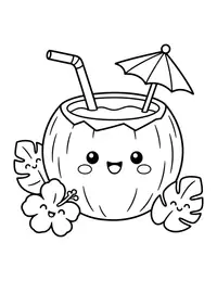 Coconut Drink coloring page