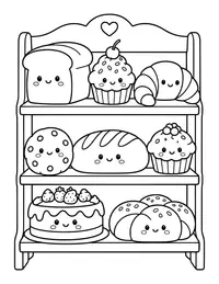 Bakery Shelf coloring page