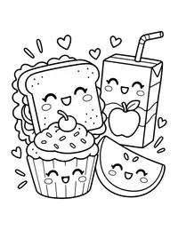 Snack Time Friends coloring page