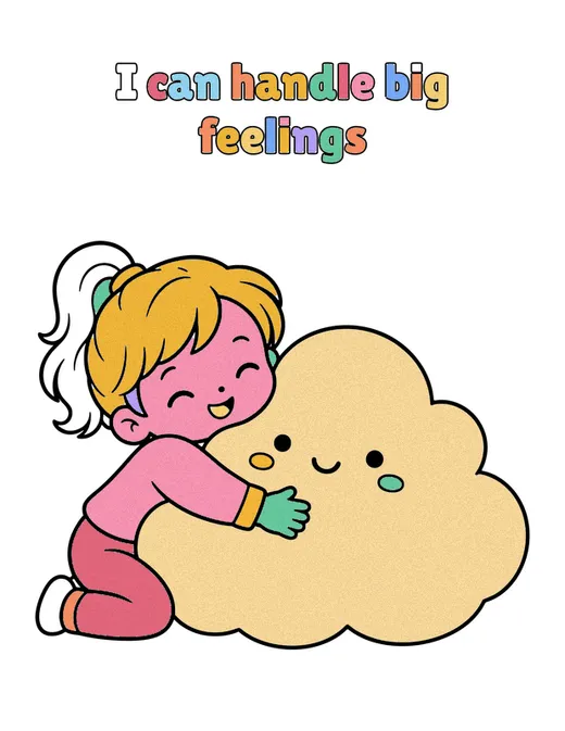 I can handle big feelings coloring page, colored in