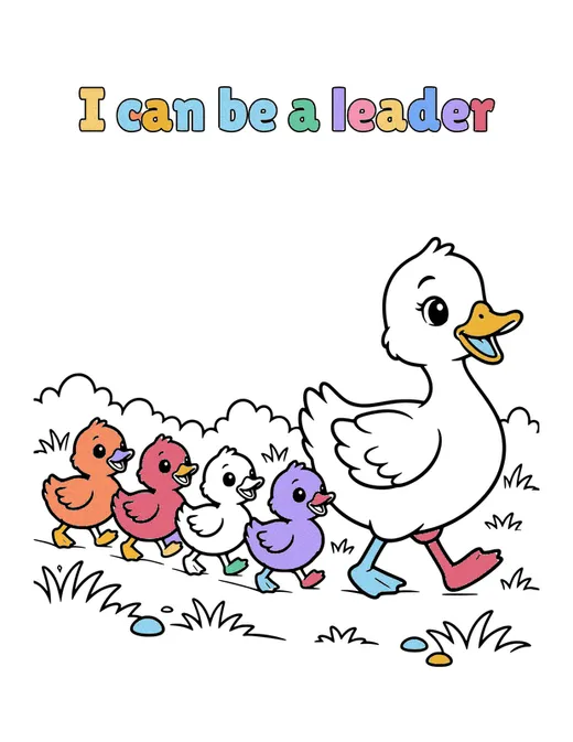 I can be a leader coloring page, colored in