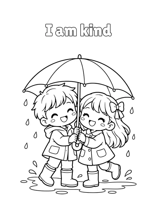I am kind coloring page