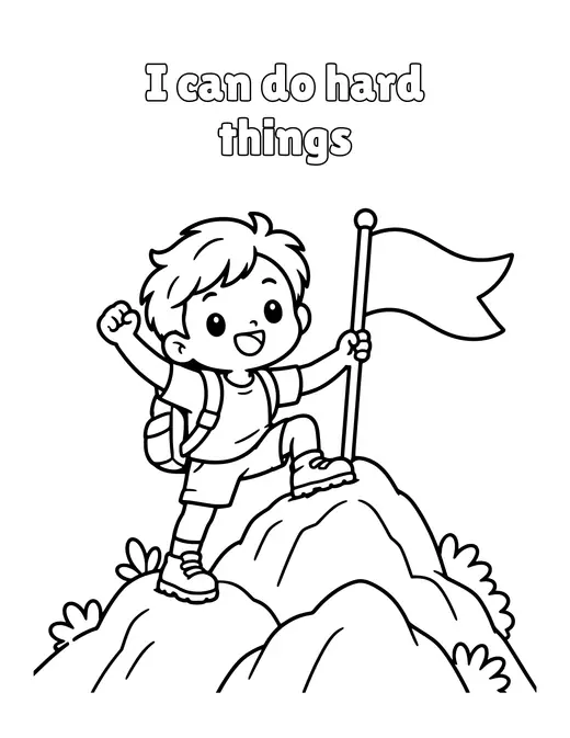 I can do hard things coloring page