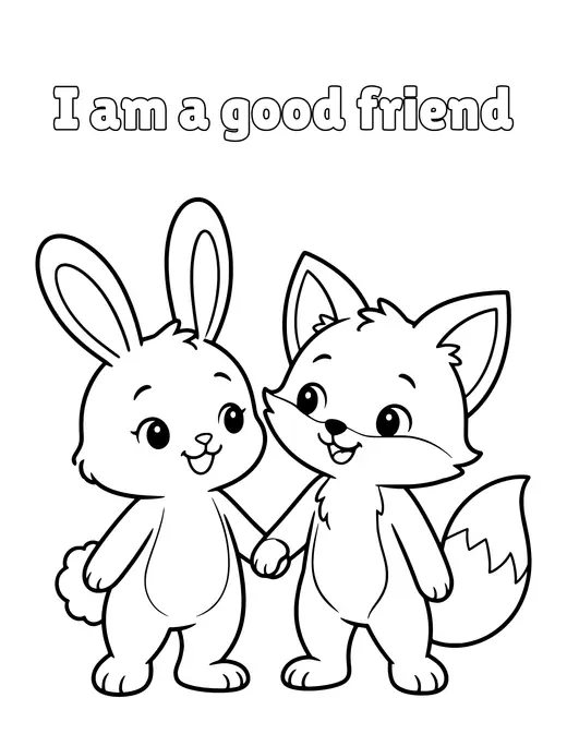 I am a good friend coloring page